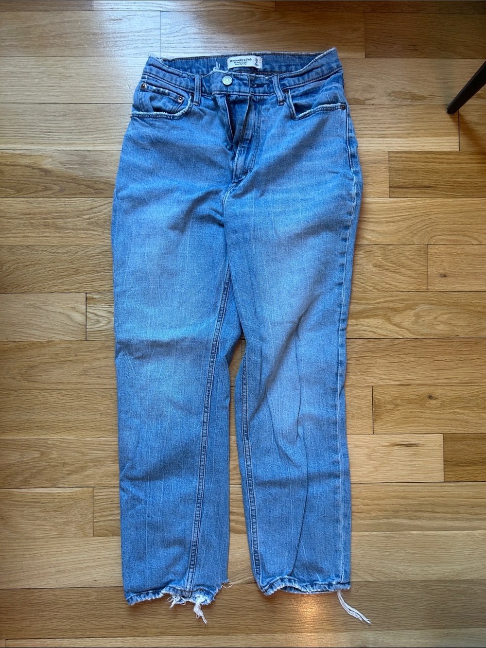 Abercrombie & Fitch Light Blue Cropped Straight Jeans